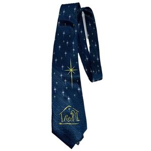 Eagles Wings Men's Necktie Tie Nativity Scene North Star 100% Silk 60"x 4''